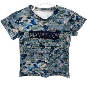 Mama’s Boy Blue Camo T Shirt Size 2